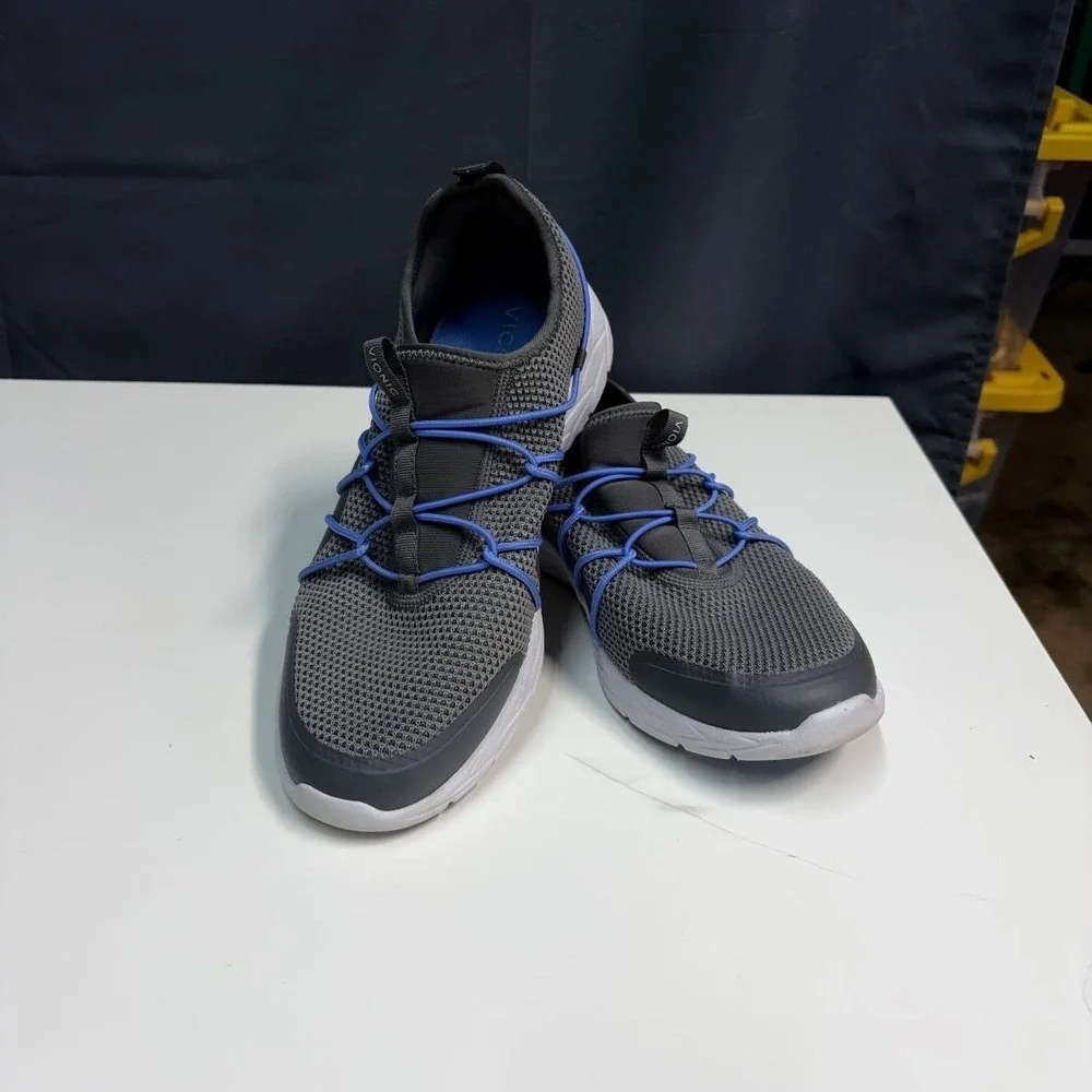 Vionic Sneakers Bungee Lace Orthotic Womens 10W EU41 Gray Blue Jada Pre-owned